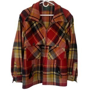 Black Bear Vtg 40's50's Wool Mackinaw Cruiser Jacket Zip Union-Made Red Size 46